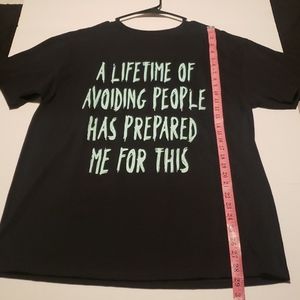 Black tshirt with an "imprint" on the front